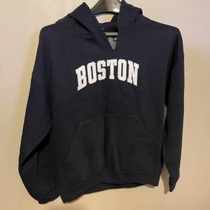 Boston Navy Sweatshirt Hoodie Junior XL Women's S/M